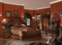 88' X 96' X 76' Cherry Oak Wood Poly Resin California King Bed