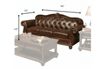 37' X 94' X 42' Espresso Top Grain Leather Match Upholstery Wood Sofa