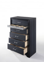 Sleek 51' Black 6 Drawer Chest Dresser