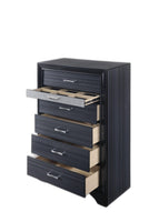 Sleek 51' Black 6 Drawer Chest Dresser