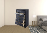 Sleek 51' Black 6 Drawer Chest Dresser