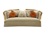 41' X 92' X 38' Fabric Antique Gold Upholstery Wood LegTrim Sofa w8 Pillows
