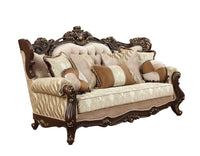 42' X 90' X 51' Fabric Walnut Upholstery Wood LegTrim Sofa w7 Pillows