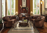 55' X 109' X 39' Brown Velvet Cherry Oak Upholstery Poly Resin Sofa w5 Pillows