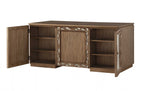 32' X 66' X 30' Antique Gold Wood Glass Mirror Executive Desk