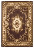 8'x11' Plum Ivory Machine Woven Hand Carved Floral Medallion Indoor Area Rug