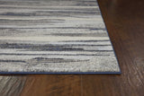 8'x11' Grey Machine Woven Abstract Brushstroke Indoor Area Rug