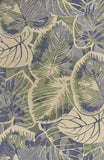 5'x8' Blue Green Hand Tufted Caladium Indoor Area Rug