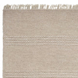 5' x 8' Natural Plain Wool Indoor Area Rug with Fringe