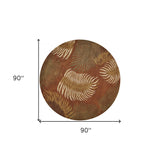 7' Round Wool Rust Area Rug
