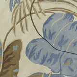 2' x 8' Ivory or Blue Leaves Wool Runner Rug