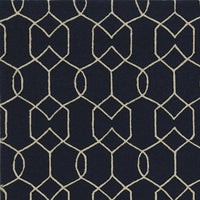 8'x11' Navy Blue Hand Hooked UV Treated Trellis Indoor Outdoor Area Rug