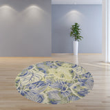 5'x8' Blue Green Hand Tufted Caladium Indoor Area Rug