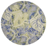 5'x8' Blue Green Hand Tufted Caladium Indoor Area Rug