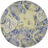 5'x8' Blue Green Hand Tufted Caladium Indoor Area Rug