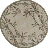 7' Round Wool Ivory  Area Rug