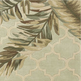 7' Round Wool Sage Area Rug