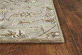 5'x8' Grey Green Hand Tufted Traditional Floral Indoor Area Rug