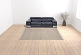 5' x 8' Natural Plain Wool Indoor Area Rug with Fringe