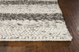 9' x 13' Wool Grey or  White Area Rug