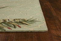 7' Round Wool Sage Area Rug