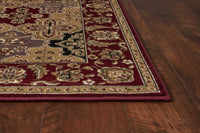 10'x13' Red Machine Woven Traditional Quatrefoil Indoor Area Rug