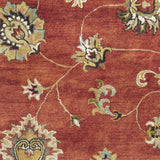 9'x13' Sienna Orange Hand Tufted Traditional Floral Indoor Area Rug