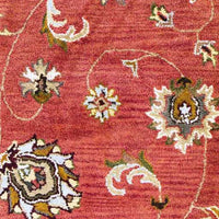 9'x13' Sienna Orange Hand Tufted Traditional Floral Indoor Area Rug