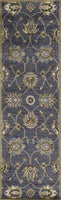 9'x13' Midnight Blue Hand Tufted Traditional Floral Indoor Area Rug