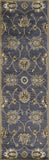 9'x13' Midnight Blue Hand Tufted Traditional Floral Indoor Area Rug