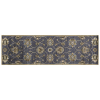 9'x13' Midnight Blue Hand Tufted Traditional Floral Indoor Area Rug