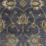 9'x13' Midnight Blue Hand Tufted Traditional Floral Indoor Area Rug