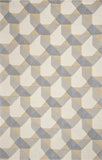 8'x11' Ivory Grey Hand Tufted Geometric Chain Pattern Indoor Area Rug