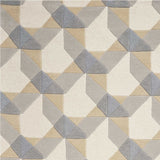 8'x11' Ivory Grey Hand Tufted Geometric Chain Pattern Indoor Area Rug