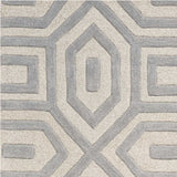 8' Grey Hand Tufted Geometric Indoor Runner Rug