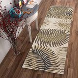 5'x8' Natural Beige Hand Tufted Tropical Leaves Indoor Area Rug