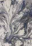 10'x13' Grey Machine Woven Abstract Watercolor Indoor Area Rug