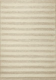 5'x7' White Ivory Hand Woven Knobby Cornish Stripe Indoor Area Rug