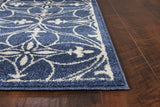 7' x 9' Denim Vintage Trellis UV Treated Indoor Area Rug