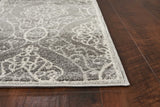 7'x10' Silver Grey Machine Woven UV Treated Floral Ogee Indoor Outdoor Area Rug