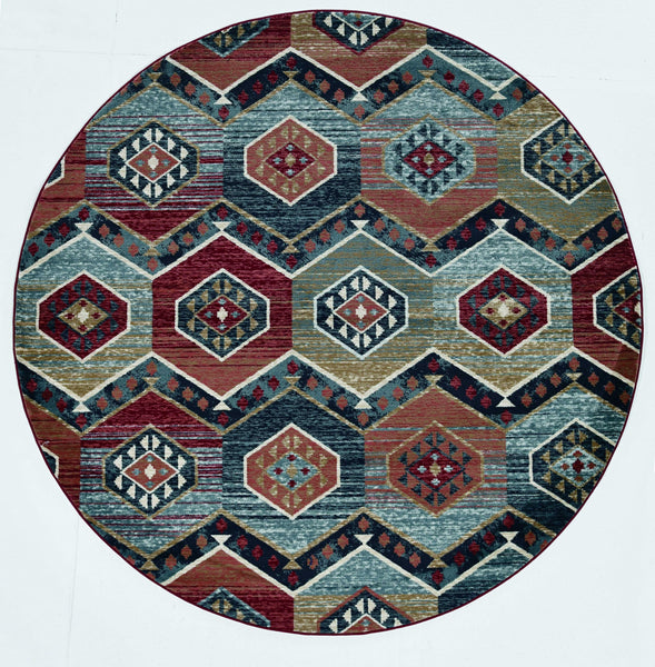 5' x 8' Red Aztec Diamond Area Rug