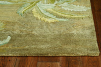 4'x6' Moss Green Hand Tufted Palm Trees Indoor Area Rug