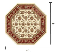 1' x 2' Ivory or Red Floral Vines Area Rug