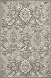 8'x11' Grey Machine Woven UV Treated Floral Traditional Indoor Outdoor Area Rug