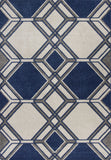 2' x 3' Ivory or Denim Geometric Hexagon UV Treated Accent Rug