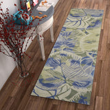 5'x8' Blue Green Hand Tufted Caladium Indoor Area Rug