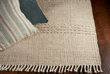 5' x 8' Natural Plain Wool Indoor Area Rug with Fringe