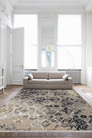 1' x 2' Polyester Grey Area Rug