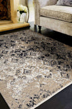 1' x 2' Polyester Grey Area Rug
