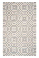 8' Grey Hand Tufted Geometric Indoor Runner Rug